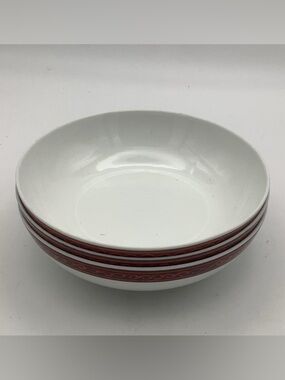 Three Vintage Block Bidasoa Flamenco Spain Red and White Small Bowls